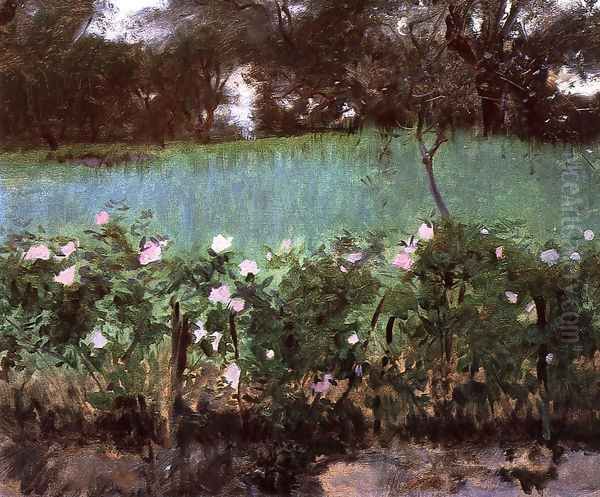 Landscape with Rose Trellis Oil Painting by John Singer Sargent