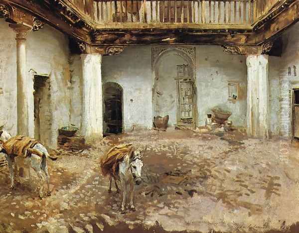 Moorish Courtyard Oil Painting by John Singer Sargent