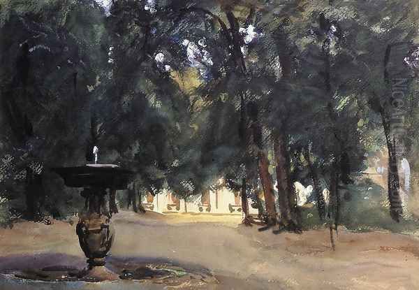 Villa Torlonia Fountain I Oil Painting by John Singer Sargent