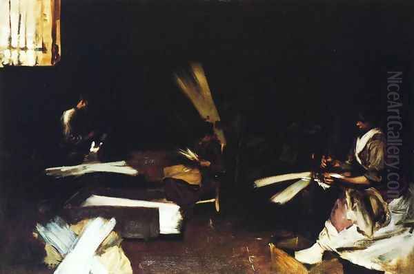 Venetian Glass Workers Oil Painting by John Singer Sargent