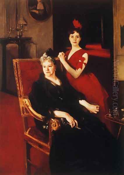 Mrs. Edward Burckhardt and her Daughter Louise Oil Painting by John Singer Sargent