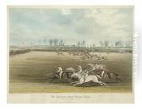 Aylesbury Grand Steeplechase. The Light Weightstakes Oil Painting by James Pollard