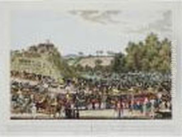 Theceremony Of The Procession Ad Monten As Performed By The Studentsof Eton College Oil Painting by James Pollard