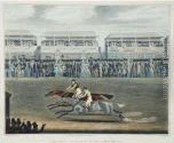 The Race For The Derbystakes At Epsom Oil Painting by James Pollard