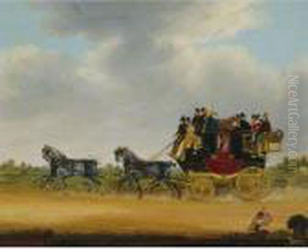 The London - Cirencester Royal Mail Coach Oil Painting by James Pollard