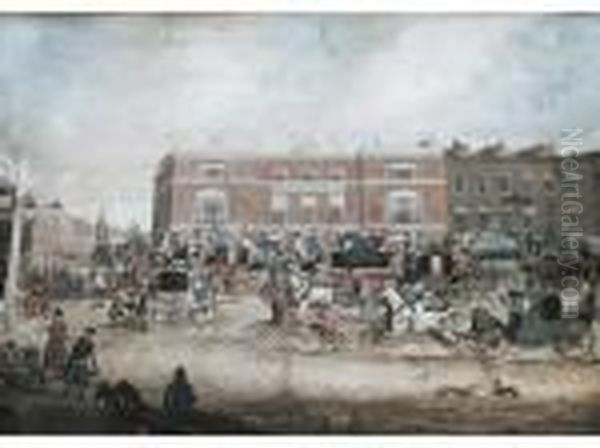 The Elephant And Castle On The Brighton Road Oil Painting by James Pollard