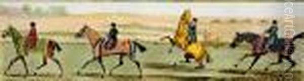 Horseracing Scenes: Starting, Running, Coming In, And Winning Oil Painting by James Pollard