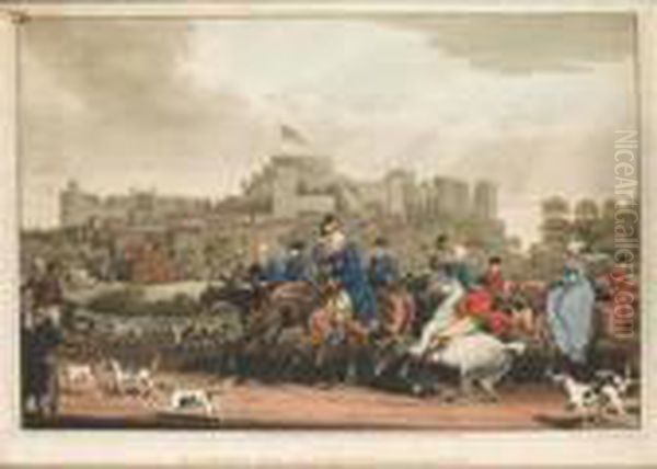 King George Iii Returning From The Hunt With Windsor Castle Beyond Oil Painting by James Pollard