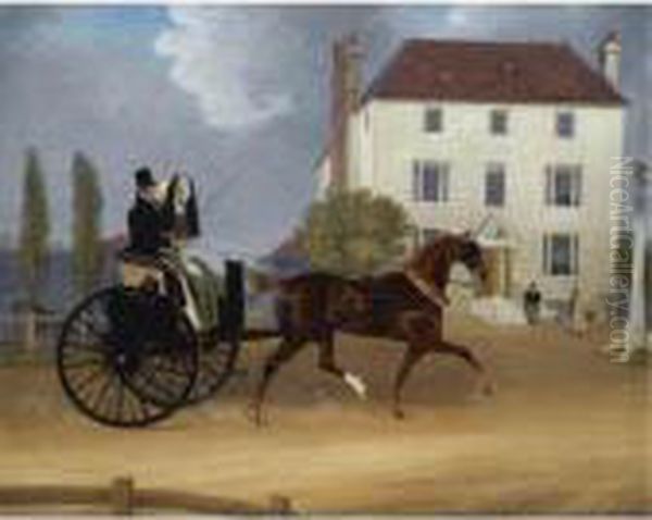 A Carriage Passing The Eagle Pub At Snaresbrook Oil Painting by James Pollard