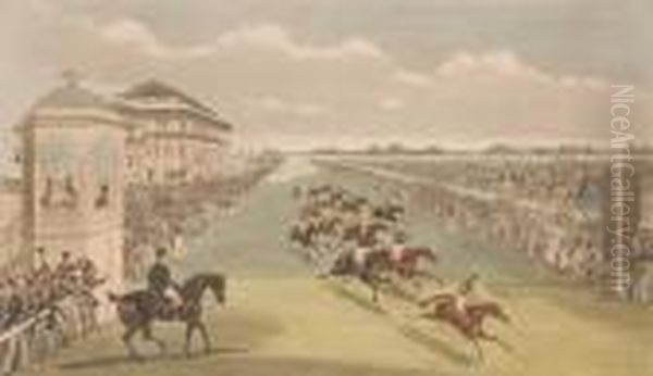 Doncaster Races Par James Harris Oil Painting by James Pollard