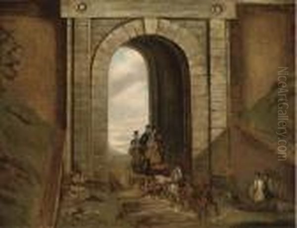 Highgate Tunnel Oil Painting by James Pollard