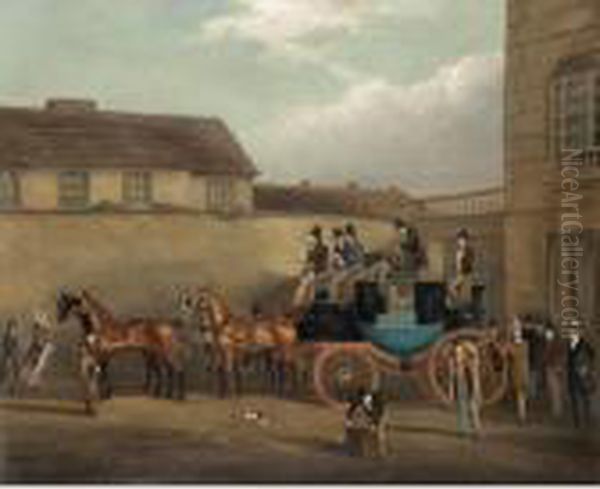 The Bedford To London Coach; The Holyhead, Chester And London Coach Oil Painting by James Pollard