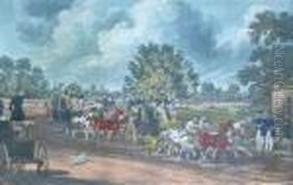 The Mail Coach Changing Horses Oil Painting by James Pollard