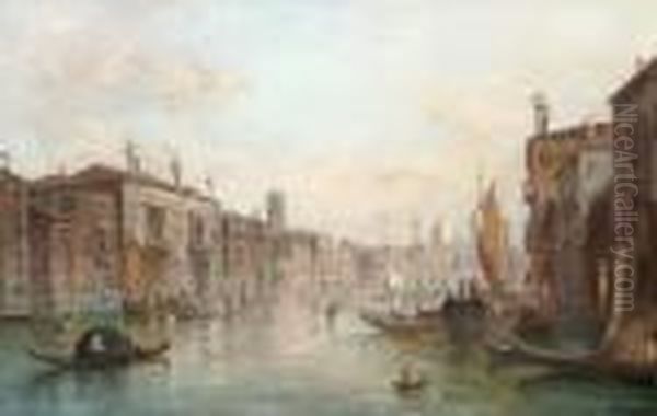 Ansicht Des Canale Grande Oil Painting by Alfred Pollentine