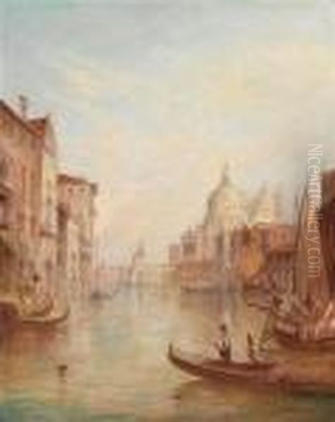 Venice - View Of Santa Maria Della Salute Oil Painting by Alfred Pollentine