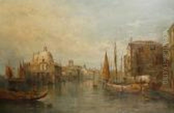 Santa Maria Della Salute From The Grand Canal,venice Oil Painting by Alfred Pollentine