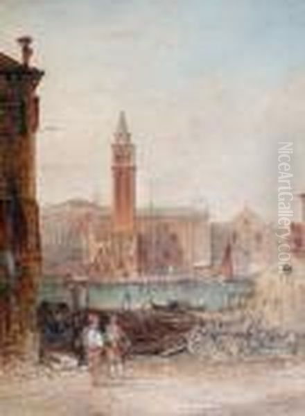 Venetian Scene Oil Painting by Alfred Pollentine