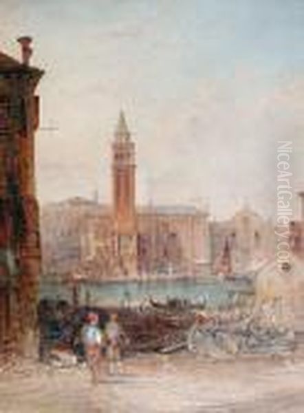 Venetian Scene Oil Painting by Alfred Pollentine