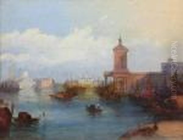 The Dogana, Venice Oil Painting by Alfred Pollentine