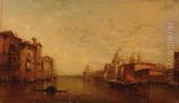 Veduta Del Canal Grande Con La Chiesa Della Salute Oil Painting by Alfred Pollentine