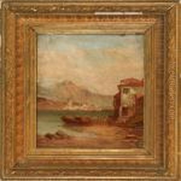 Italian Coastal Scene Oil Painting by Alfred Pollentine