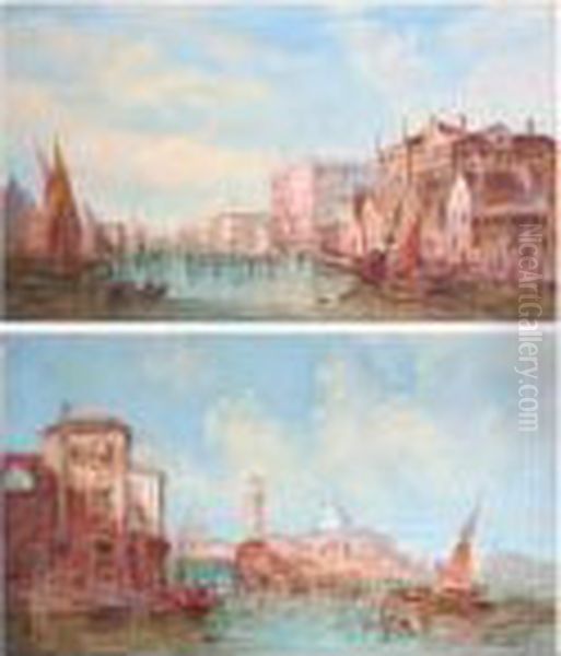 Grand Canal, Venice, Together With Another Similar, A Pair Oil Painting by Alfred Pollentine