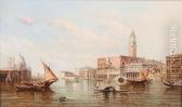 The Entrance To The Grand Canal, Venice Oil Painting by Alfred Pollentine