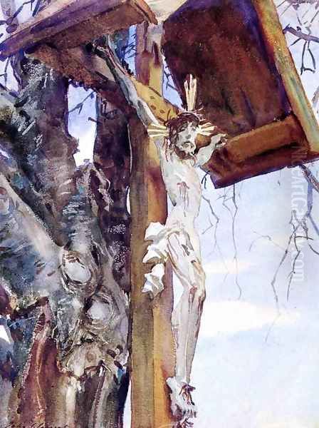 Tyrolese Crucifix Oil Painting by John Singer Sargent