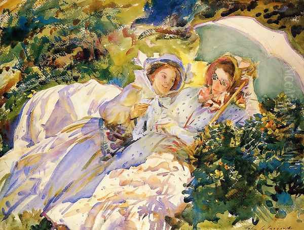 Simplon Pass: The Tease Oil Painting by John Singer Sargent