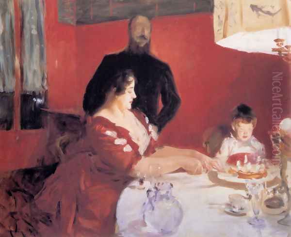 Fête Familiale, The Birthday Party Oil Painting by John Singer Sargent