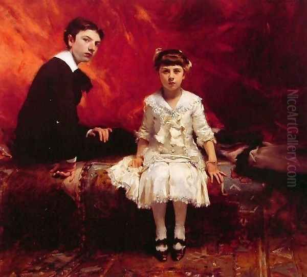 Portrait of Edouard and Marie-Loise Pailleron Oil Painting by John Singer Sargent