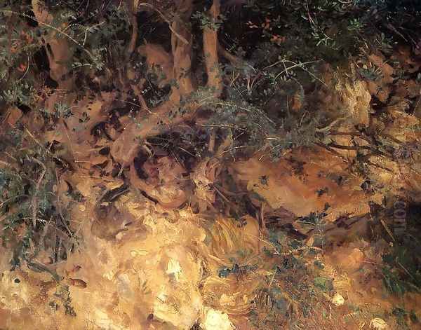 Valdemosa, Majorca: Thistles and Herbage on a Hillside Oil Painting by John Singer Sargent