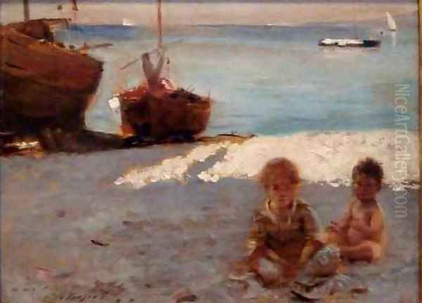 Beach at Capri Oil Painting by John Singer Sargent