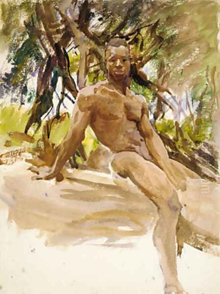 Man and Trees Florida 1917 Oil Painting by John Singer Sargent