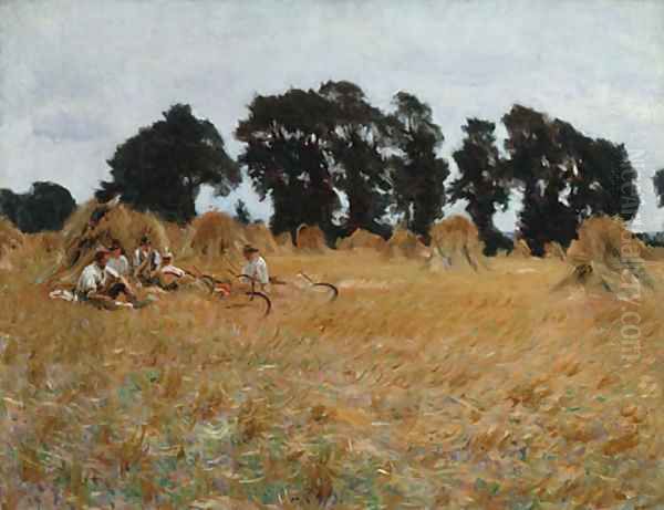 Reapers Resting in a Wheat Field 1885 Oil Painting by John Singer Sargent