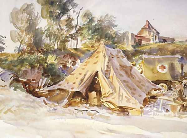 Camp with Ambulance 1918 Oil Painting by John Singer Sargent