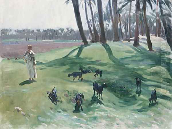 Landscape with Goatherd Oil Painting by John Singer Sargent