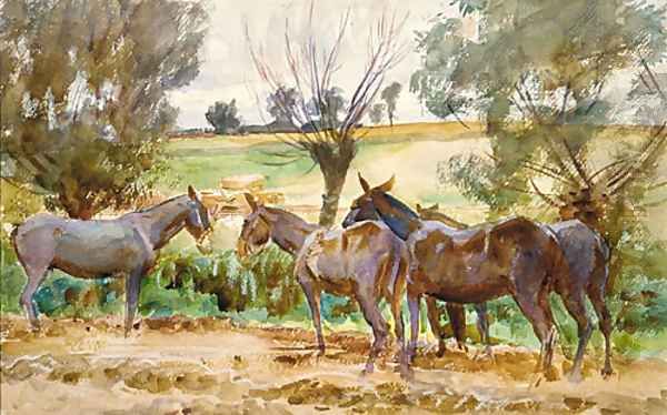 Mules 1918 Oil Painting by John Singer Sargent