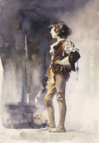 Boy in Costume Early 1880s Oil Painting by John Singer Sargent