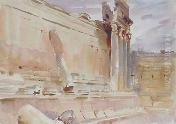 Temple of Bacchus Baalbek 1906 Oil Painting by John Singer Sargent