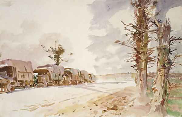 Truck Convoy 1918 Oil Painting by John Singer Sargent