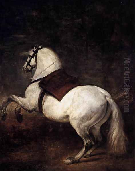 A White Horse 1634-35 Oil Painting by Diego Rodriguez de Silva y Velazquez