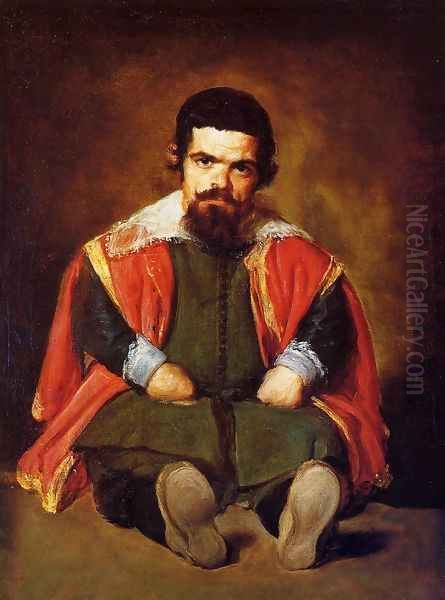 A Dwarf Sitting On The Floor Oil Painting by Diego Rodriguez de Silva y Velazquez