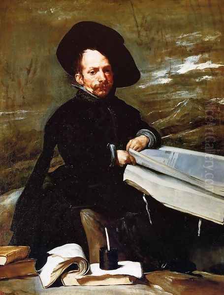 A Dwarf Holding a Tome in His Lap (or Don Diego de Acedo, el Primo) Oil Painting by Diego Rodriguez de Silva y Velazquez