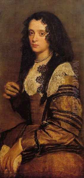 A Young Lady Oil Painting by Diego Rodriguez de Silva y Velazquez