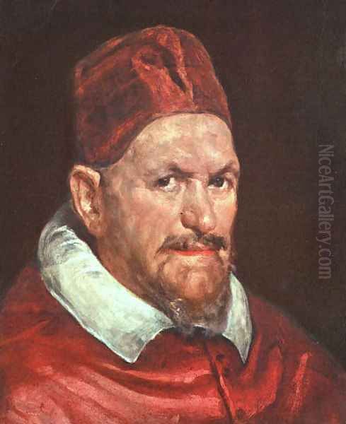 Pope Innocent X c. 1650 Oil Painting by Diego Rodriguez de Silva y Velazquez