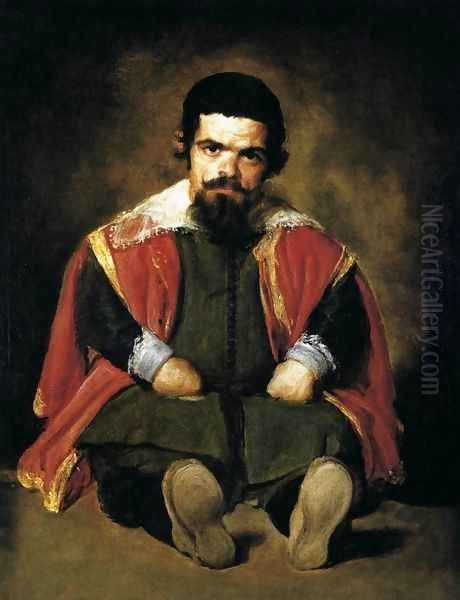 The Dwarf Sebastian de Morra c. 1645 Oil Painting by Diego Rodriguez de Silva y Velazquez