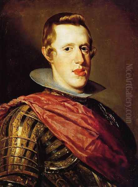 Philip IV in Armour c. 1628 Oil Painting by Diego Rodriguez de Silva y Velazquez