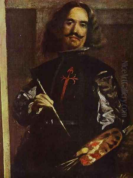 Las Meninas (The Maids of Honor) or the Royal Family. Detail. Self-Portrait Oil Painting by Diego Rodriguez de Silva y Velazquez