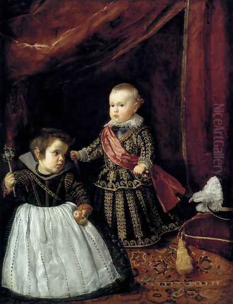 Prince Baltasar Carlos with a Dwarf 1631 Oil Painting by Diego Rodriguez de Silva y Velazquez